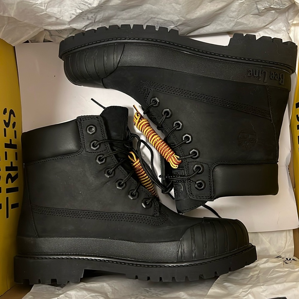 Bee Line x Timberland 6” Rubber Toe Boot Black Size7 Women Billionaire Boys Club